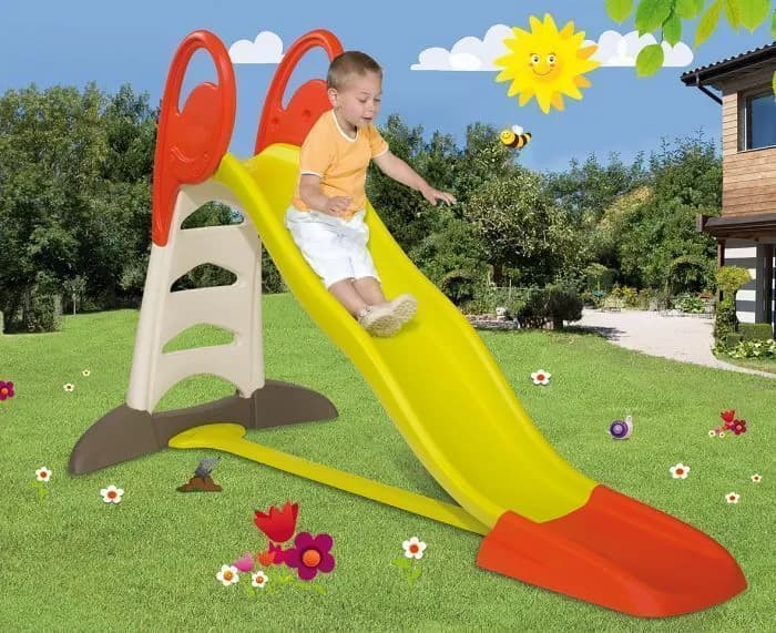 Toboggan XL double vague pour enfants dans un jardin